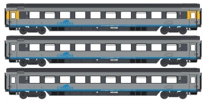 Pirata PI9716 - H0 - 3-tlg. Set Personenwagen Cisalpino, SBB, Ep. V